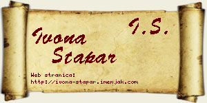 Ivona Stapar vizit kartica